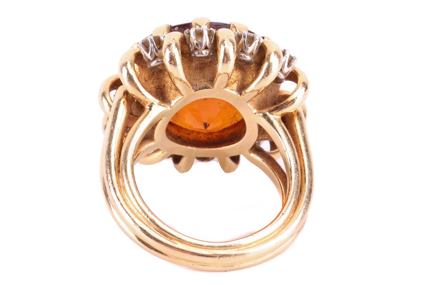 Carl Bucherer - a citrine and diamond dress ring, the round faceted citrine in claw setting above a  - Image 3 of 4