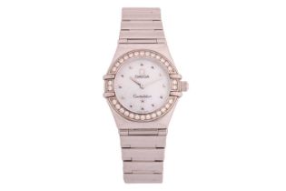 An Omega Constellation diamond set lady's watch. Model: 14657100 Serial: 59004247 Year: 1998 Case