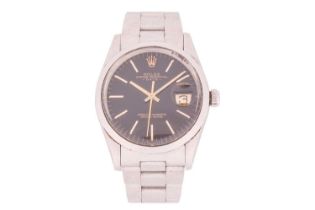 A Rolex Oyster Perpetual Date with black dial wristwatch Ref: 15000 Model: 15000 Serial: 7157952