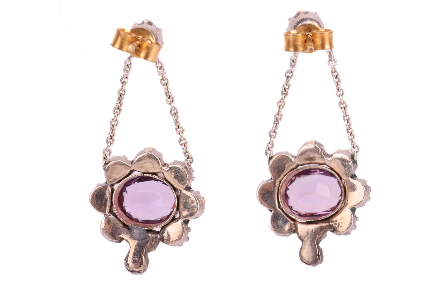 An early to mid 19th-century amethyst and rock crystal parure; comprising a necklace with detachable - Image 8 of 13