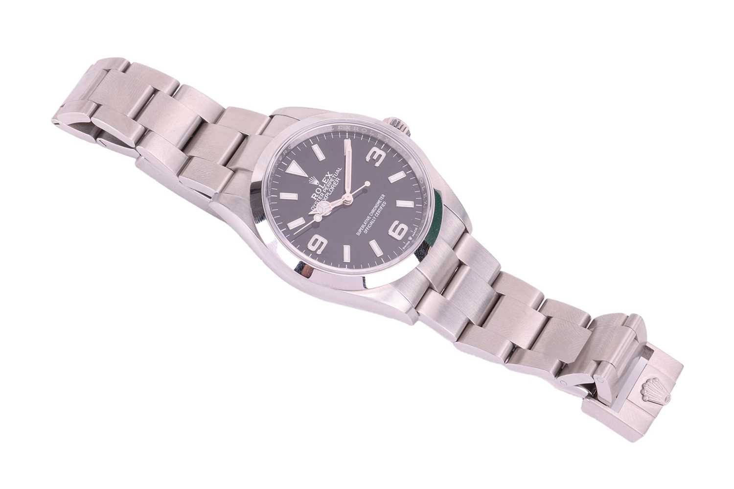 A 2022 Rolex Explorer 36mm steel watch Ref: 124270 - Still under warranty. Model: 124270 Serial: 3R2 - Image 2 of 9