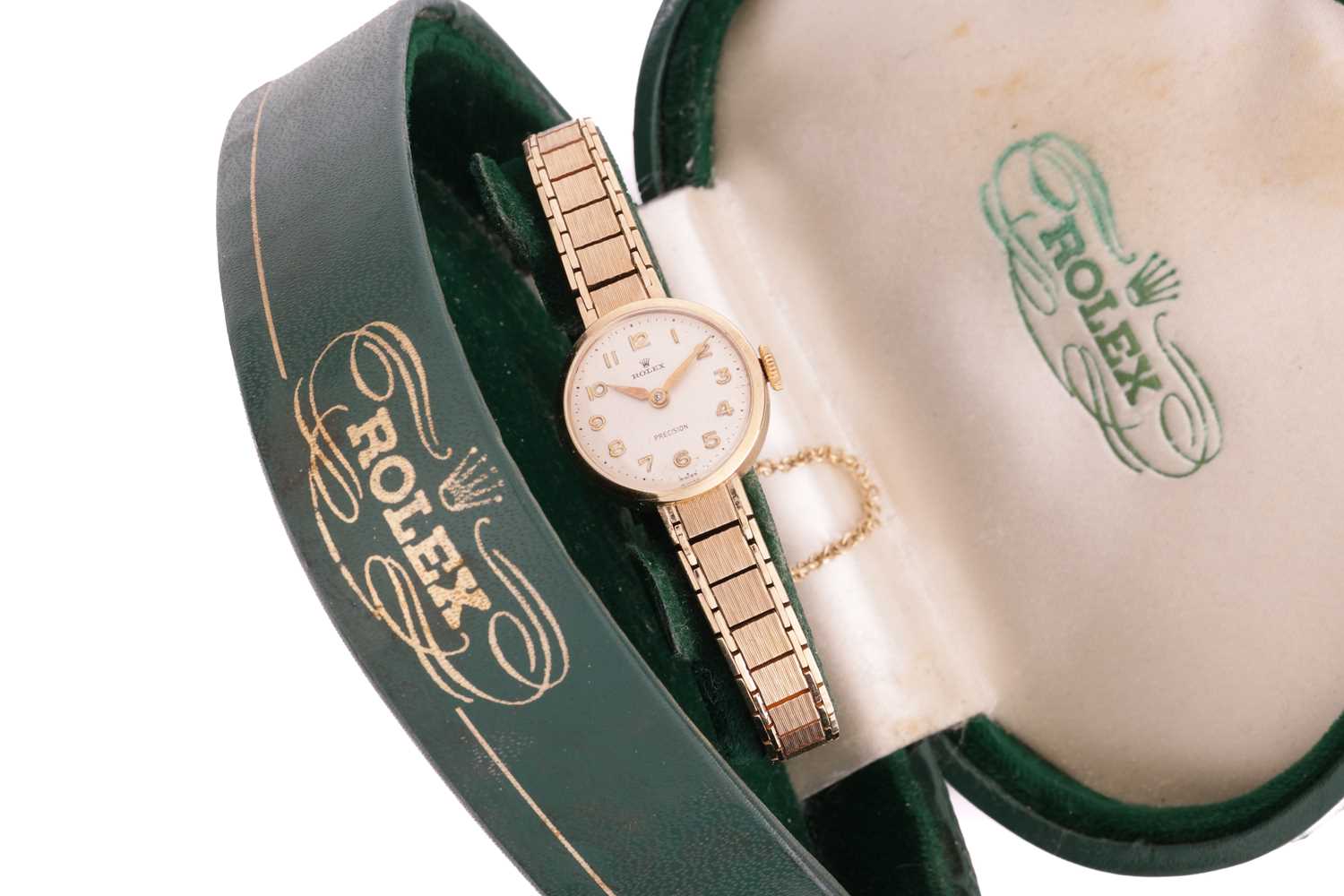 A Rolex Precision lady's gold dress watch. Case back number: 21275 Case Material: 9ct gold Case diam - Image 6 of 7