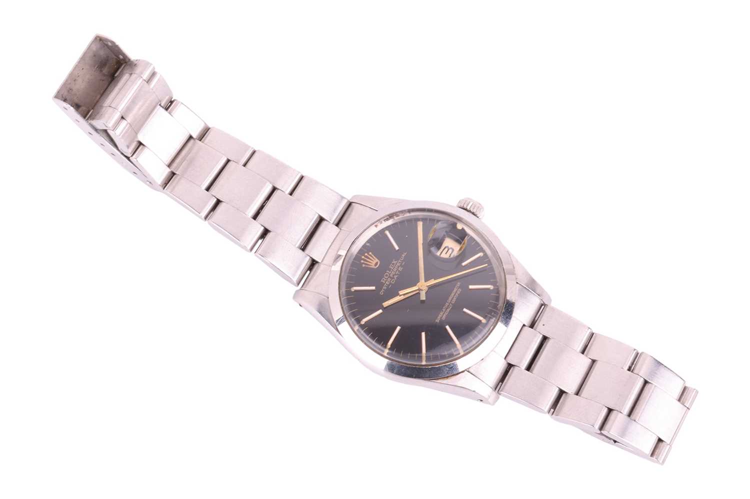 A Rolex Oyster Perpetual Date with black dial wristwatch Ref: 15000 Model: 15000 Serial: 7157952 Yea - Image 2 of 7
