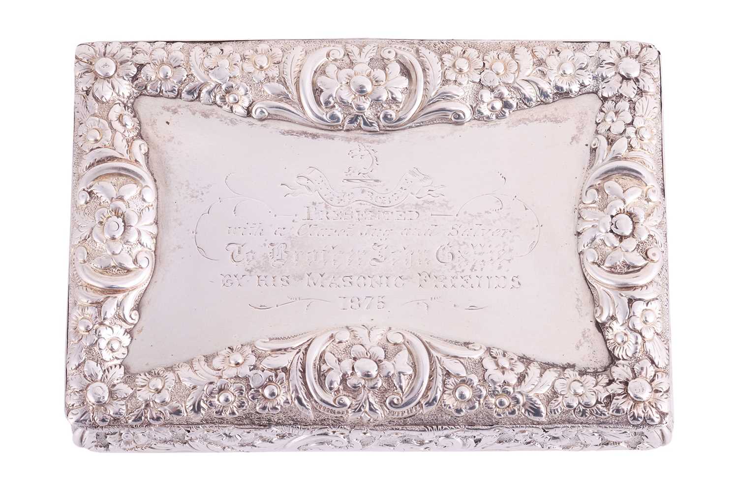 Orange Lodge Interest; a William IV silver Masonic presentation snuff box, by Nathaniel Mills, Birmi - Image 2 of 8