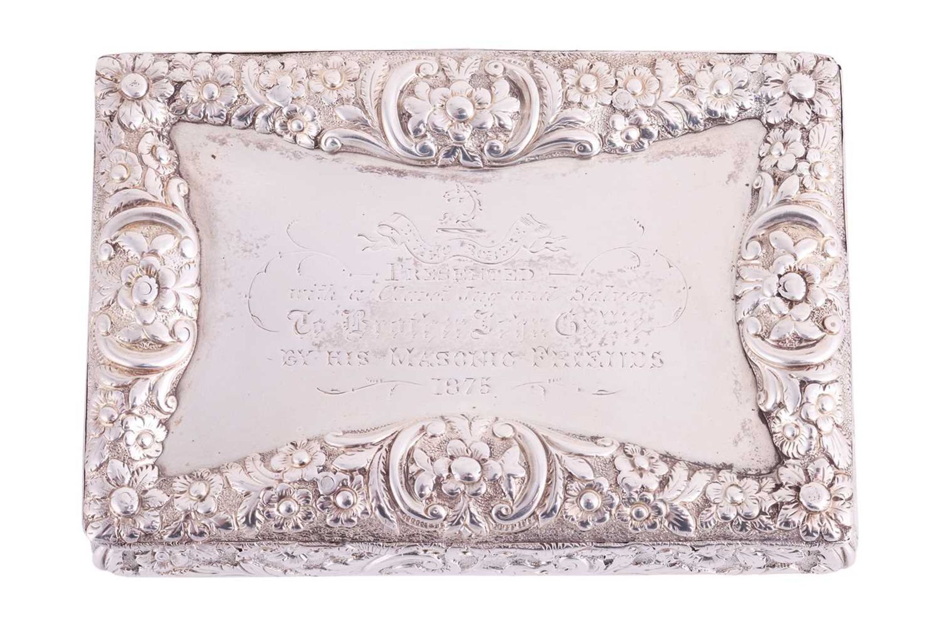 Orange Lodge Interest; a William IV silver Masonic presentation snuff box, by Nathaniel Mills, Birmi - Image 2 of 8