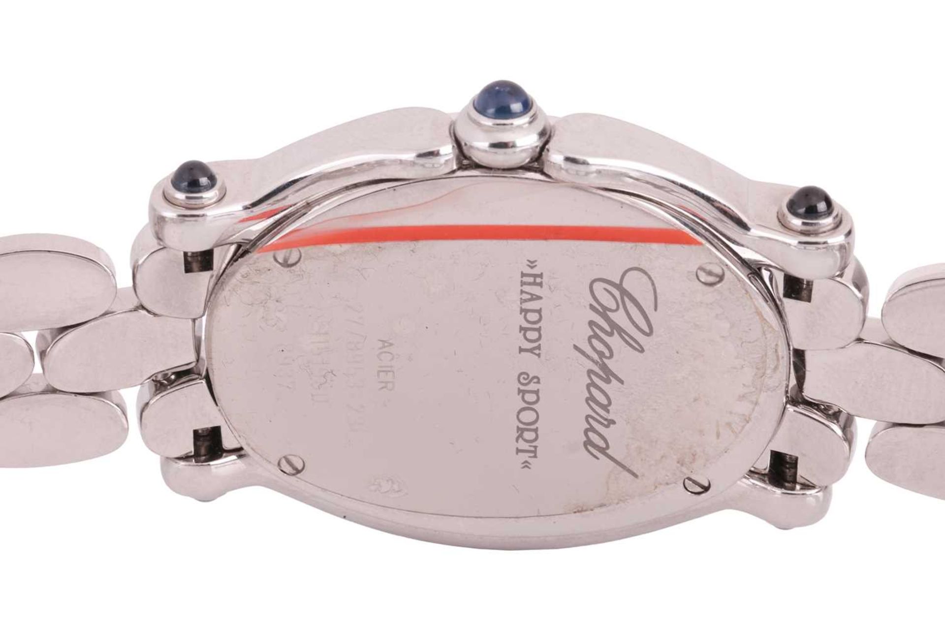 A Chopard Happy Sport diamond set oval lady's wristwatch Model: 27/8953-23 Serial: 1151980 Case Mate - Image 3 of 5