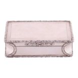 A William IV silver table snuff box by Nathaniel Mills, Birmingham 1835, of rectangular form, polish