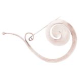 Georg Jensen - 'Pram' brooch of spiral form, designed by Vivianna Torun Bülow-Hübe, No. 392, post-19