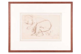 Augustus John (1878-1961), 'Pyramus Asleep', unsigned, pen and ink, 17cm x 26cm, framed and glazed