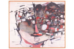 Shmuel (Samuel) Dresner (Polish, 1928-2019), Abstract face in whites, blacks and reds, signed '