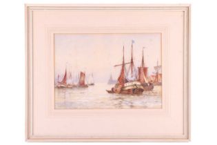 Frederick William Scarborough (1860 -1939), Boats in Harbour, signed F.W. Scarborough (lower