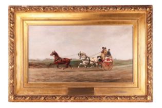 James Lynwood Palmer (1865-1941), 'Superba' - a carriage driving pair with riders, signed 'Lynwood