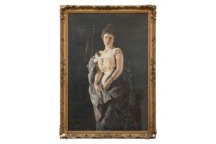 Martsely Gavrilovich Sukhorovich (Russian, 1840 - 1908), Three-quarter length portrait of a Lady,