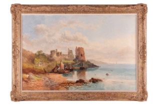 Joseph Horlor (1809 - 1887), Coastal view with ruined castle, signed J.Horlor (lower left), oil on