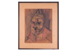 George Fullard (1923 - 1973), Portrait study, signed and dated 'Fullard 56', mixed media on paper,