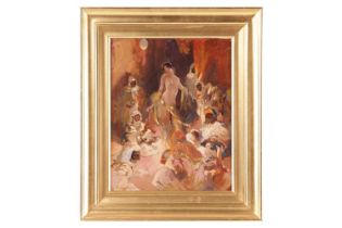 Hal Hurst (1865 - 1938), Dancing Girl, signed 'Hal Hurst' (lower left), oil on canvas, 41.5 x 33 cm,