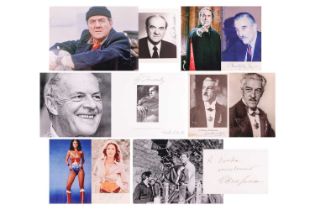 A collection of mixed autographs of celebrities and persons of note, comprising: Christopher Lee (