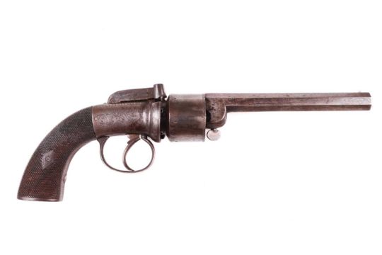 A cased Victorian .35 (?) "Improved Revolver" box lock percussion pistol, Serial No: 213919, action  - Image 2 of 13