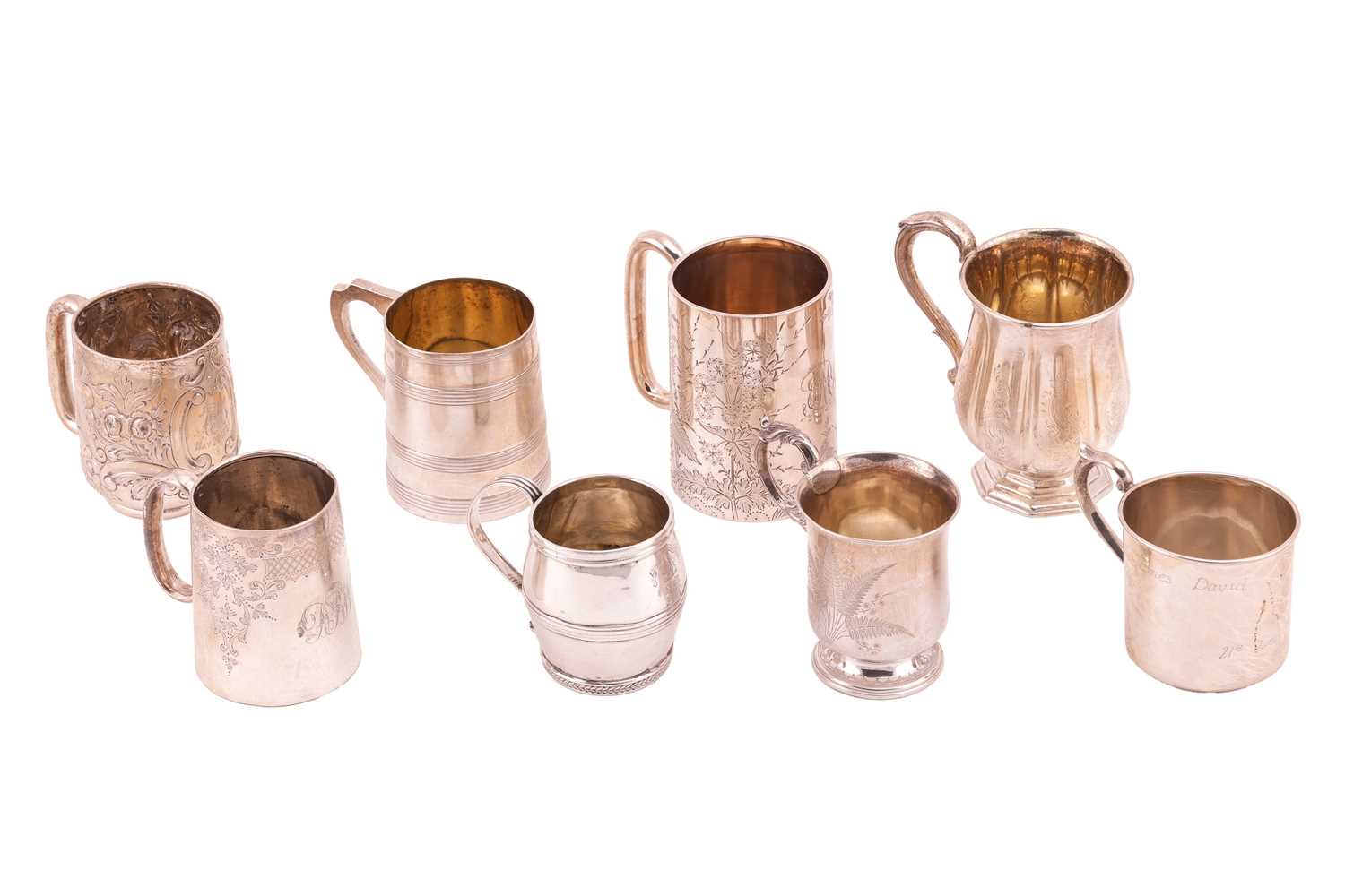 A George III silver barrel form gill tankard/measure, London 1820 makers marks rubbed, 8 cm wide, to