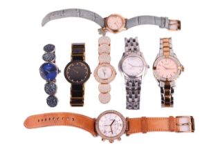 A Collection of Seven Ladies Wristwatches Comprising; Gucci Stainless Steel Quartz Wristwatch Ref. 5