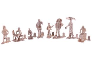 Set of eight silver Cries of London figures by Thomas Charles Jarvis, each cast as a 19th-century tr