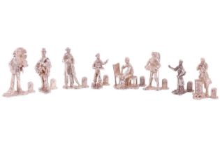 Set of eight silver Cries of London figures by Thomas Charles Jarvis, each cast as a 19th-century tr