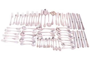 A collection of 67 pieces of Christofle Marly pattern silver plated flatware. The collection consist