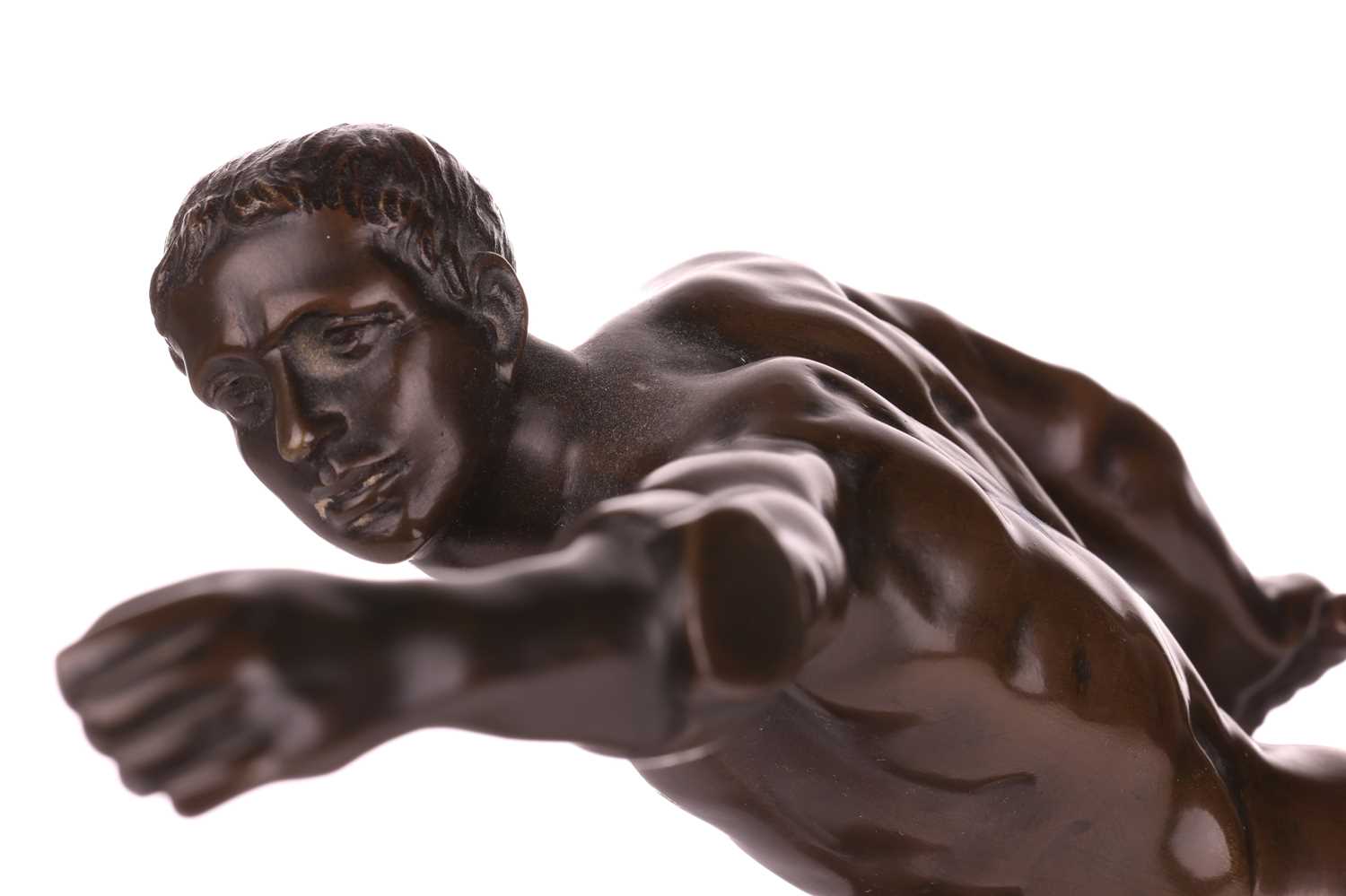 After Rudolf Marcuse (1878-1930) German, Borghesian fencer, 20th-century bronze on a marble plinth,  - Image 3 of 6