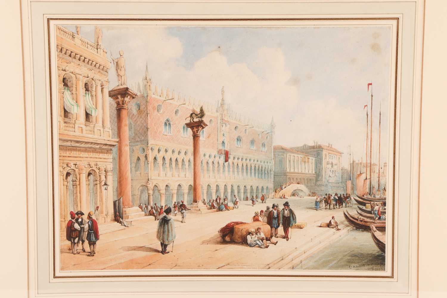 A 19th century French School, 'Palais de Loges, Venise', watercolour view of Venice, unsigned, 23 x  - Image 2 of 5