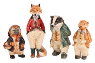 A collection of Cinque Ports pottery figures comprising of 'Freddy the Fox, 'Lord William Badger',