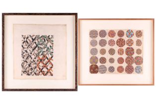An early 20th-century set of Russian textile designs, unsigned, gouache on paper, each roundel