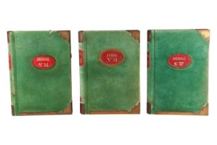A trio of early 20th-century French account ledgers, 48 cm x 35 cm