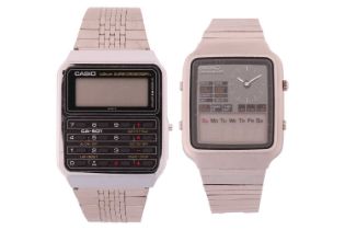 A Casio Module No 437 calculator digital watch and a Seiko Chronograph M127-5000 analogue and