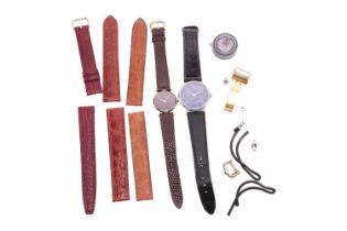 A collection of watches and watch accessories featunring A Must de Cartier silver gilt quartz lady's