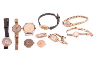 An Omega gentleman's wristwatch in a 9ct gold case together with a collection of ladies'