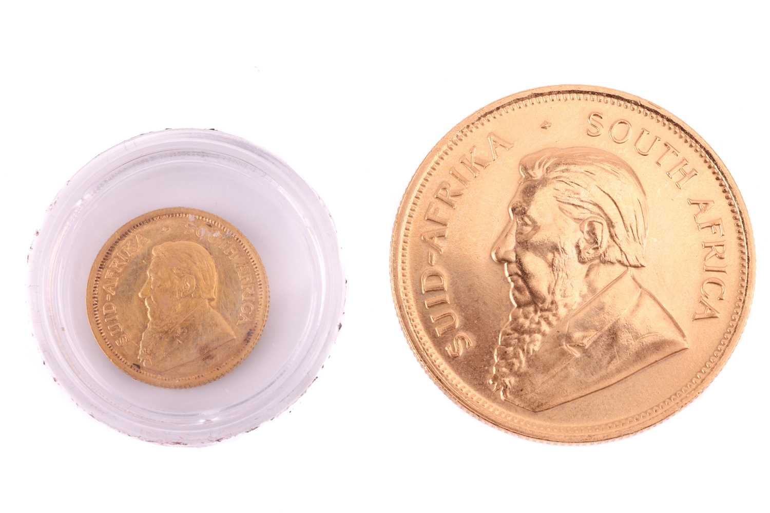 A full 1oz South Africa Krugerrand 1980 gold coin &amp; a 1/10oz South Africa Krugerrand 1985 gold c - Image 2 of 2