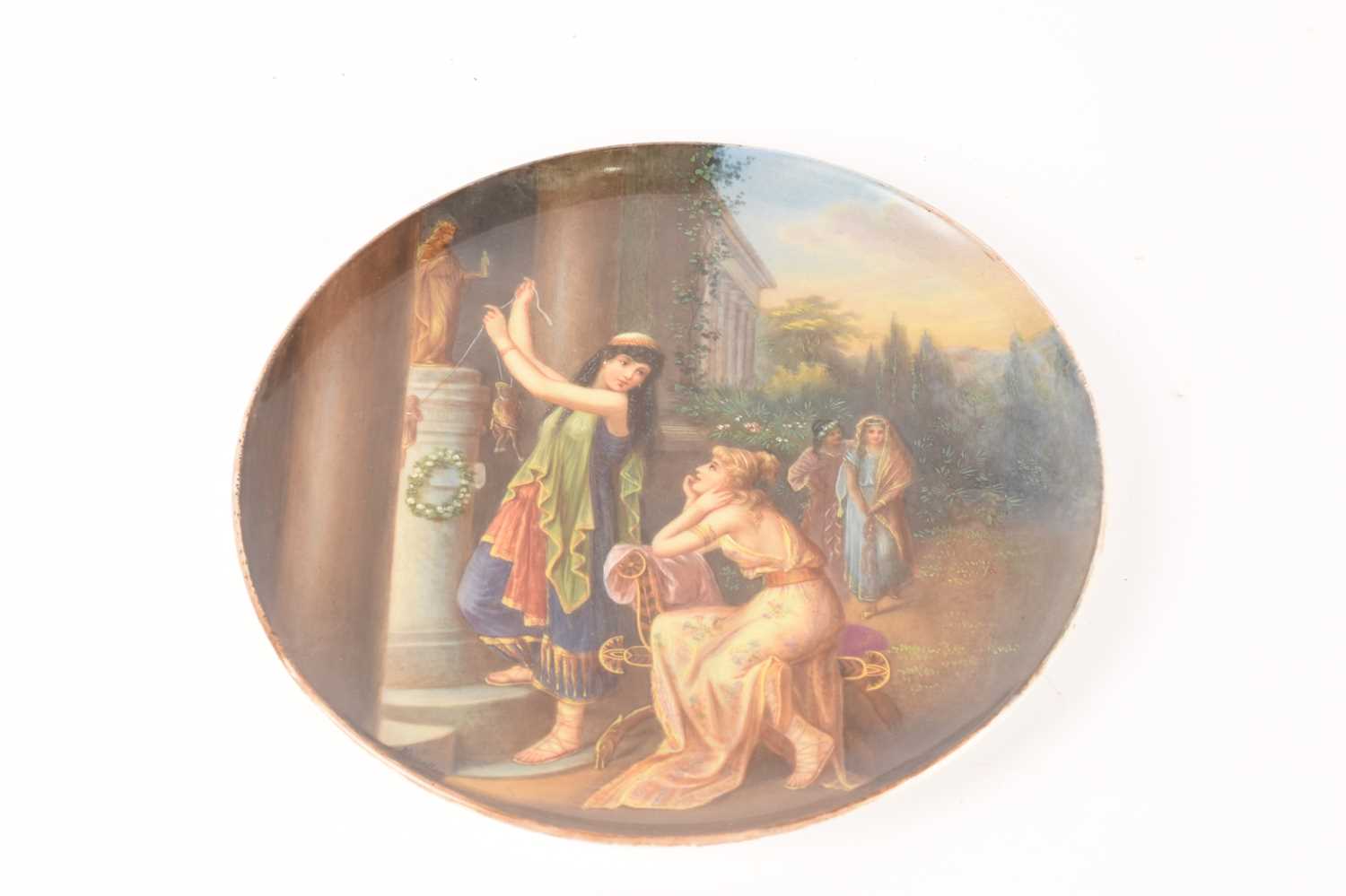 A pair of Royal Vienna-style porcelain cabinet plates, one depicting Tancredi and Clorinda and the o - Image 2 of 15