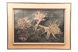 M.J. Bunzl (20th Century), 'Still Life No.2', signed and inscribed verso, oil on board, 60 x 91 cm, 