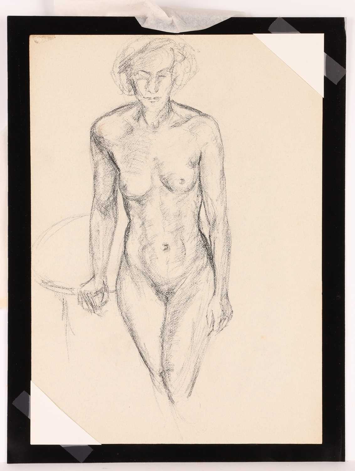 Clifford Hall (1904 - 1973), Study of a seated female nude, signed 'Clifford Hall' in pen (top right - Image 6 of 11