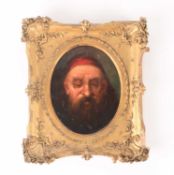 D.R. Stuart (19th century), Portrait of a Cardinal looking down, signed, oil on panel, 17.5 x 14 cm 