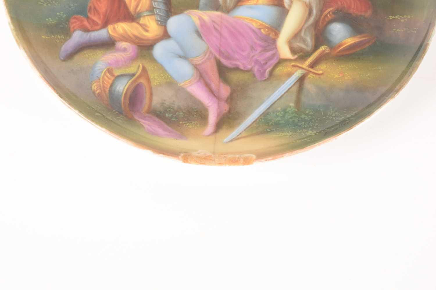 A pair of Royal Vienna-style porcelain cabinet plates, one depicting Tancredi and Clorinda and the o - Image 12 of 15