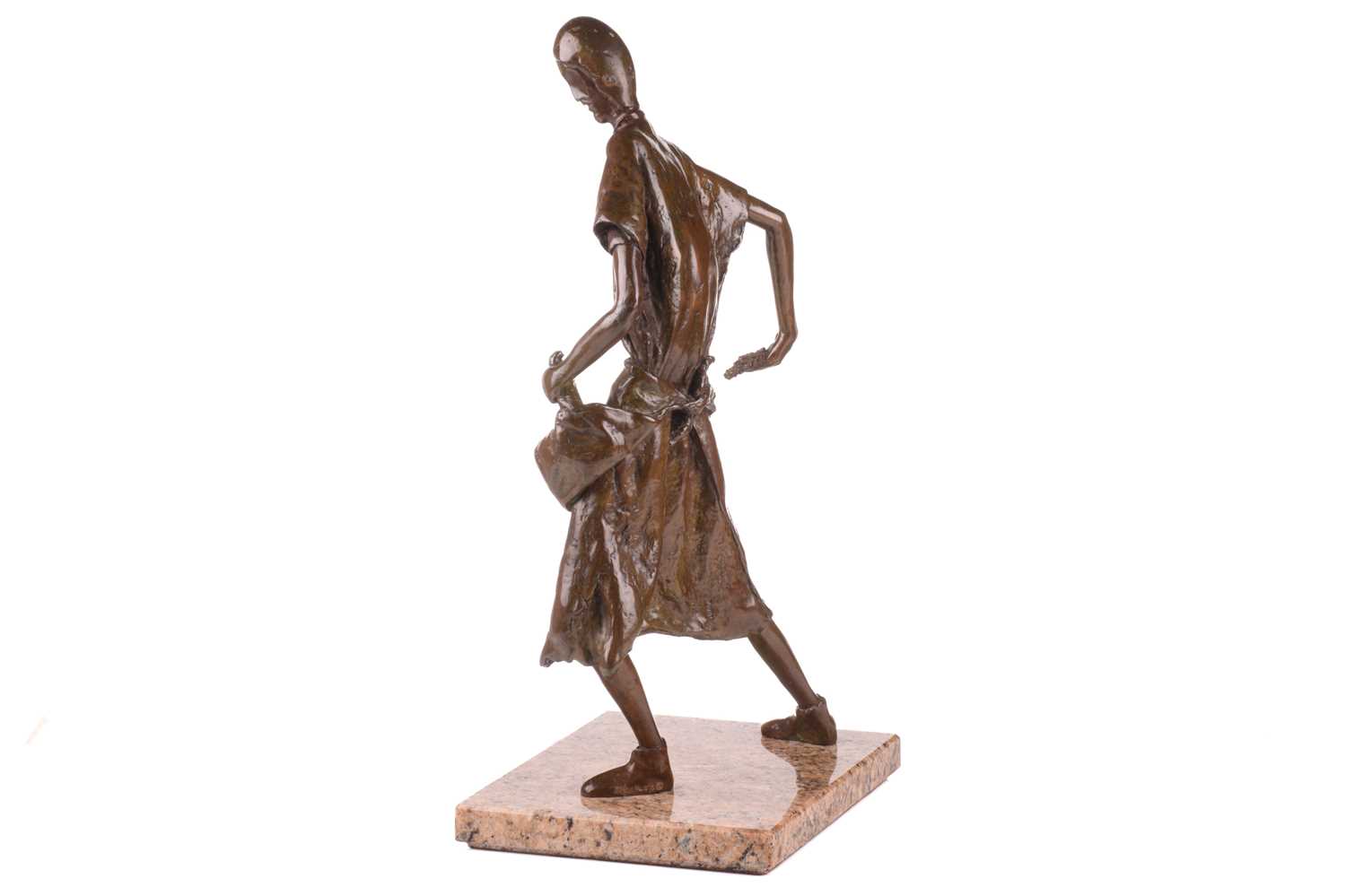 Late 20th century British School, The Sower, indistinctly signed, numbered 7/7, bronze figure on a m - Image 4 of 6