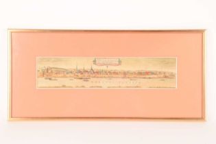 Georg Braun and Franz Hogenberg, 'Verona, nunc Bonna...', panoramic view of Bonn, with river Rhine i