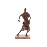 Late 20th century British School, The Sower, indistinctly signed, numbered 7/7, bronze figure on a m
