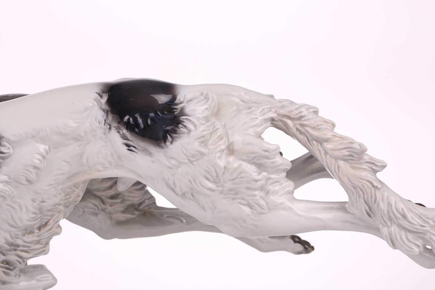 A Rosenthal porcelain figure of two Borzoi Wolfhounds racing, on an oval base, 61cm longWould benefi - Image 7 of 17