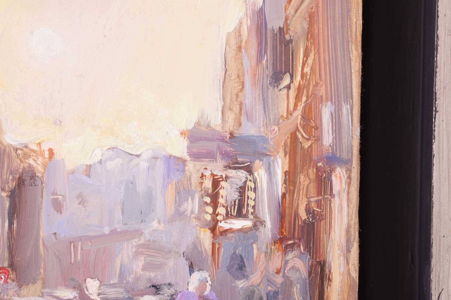 Nick Botting (1963-2005), Street scene, signed, oil on panel, image 23.5 cm x 17 cm, framed 29 cm x  - Image 5 of 6