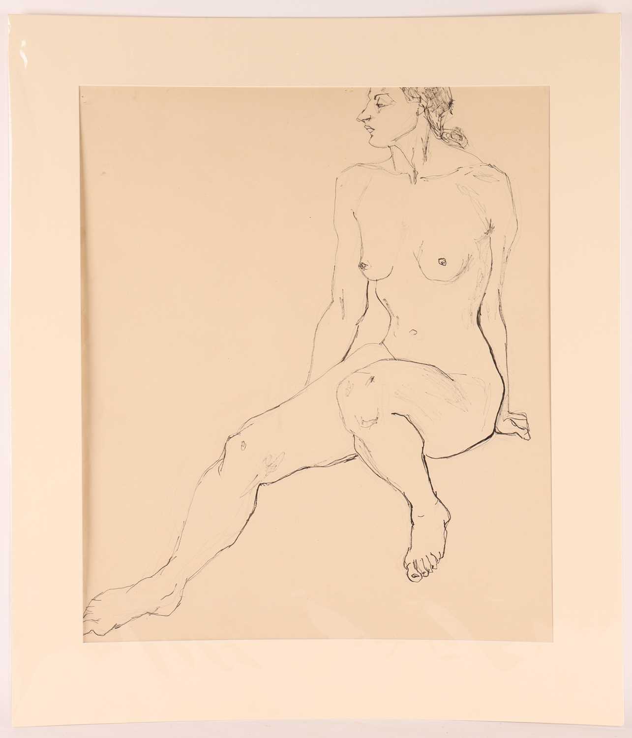 Clifford Hall (1904 - 1973), Study of a seated female nude, signed 'Clifford Hall' in pen (top right - Image 4 of 11