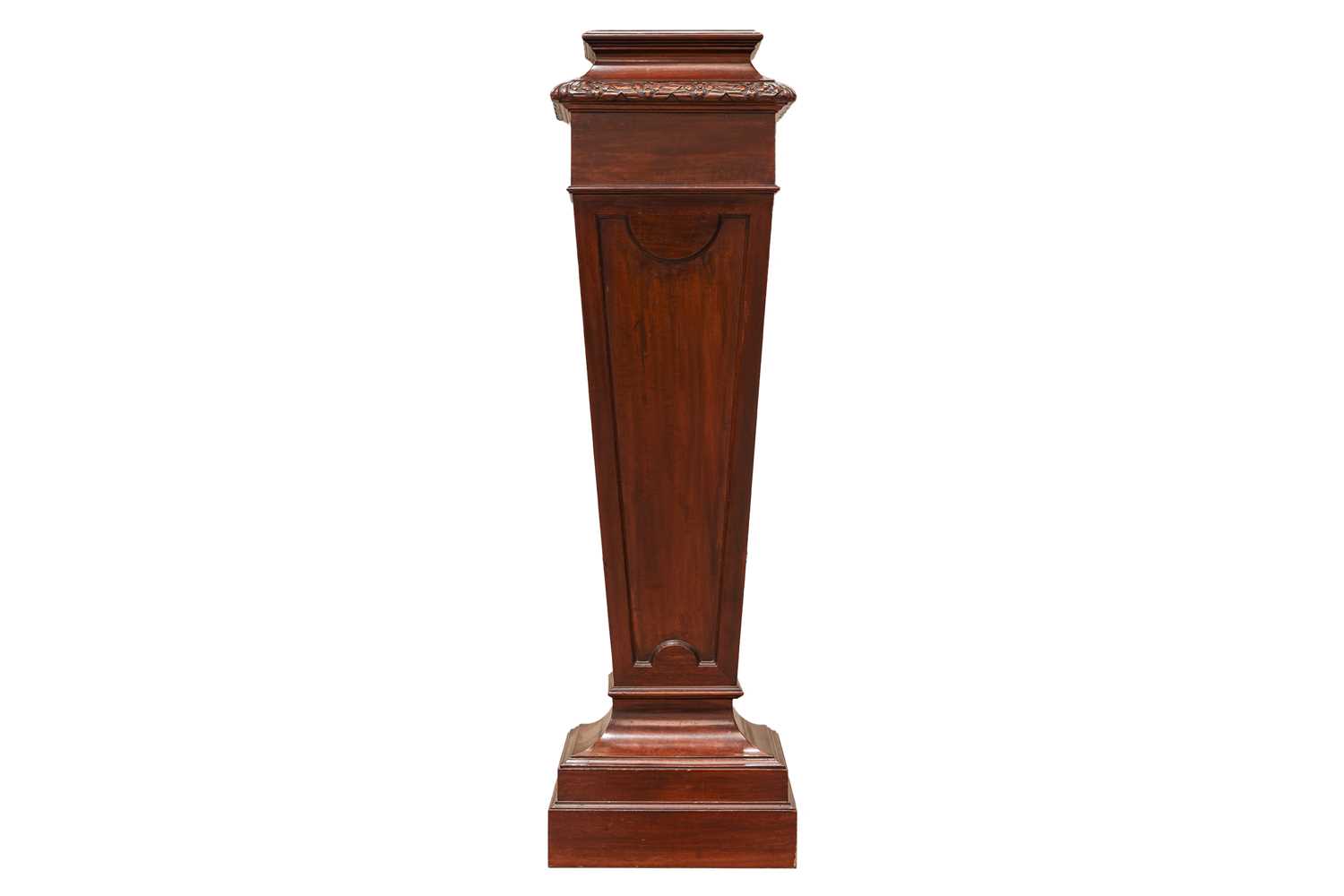 An Edwardian mahogany square section pedestal of Neo-Classical form with decorative carved and mould - Image 2 of 16