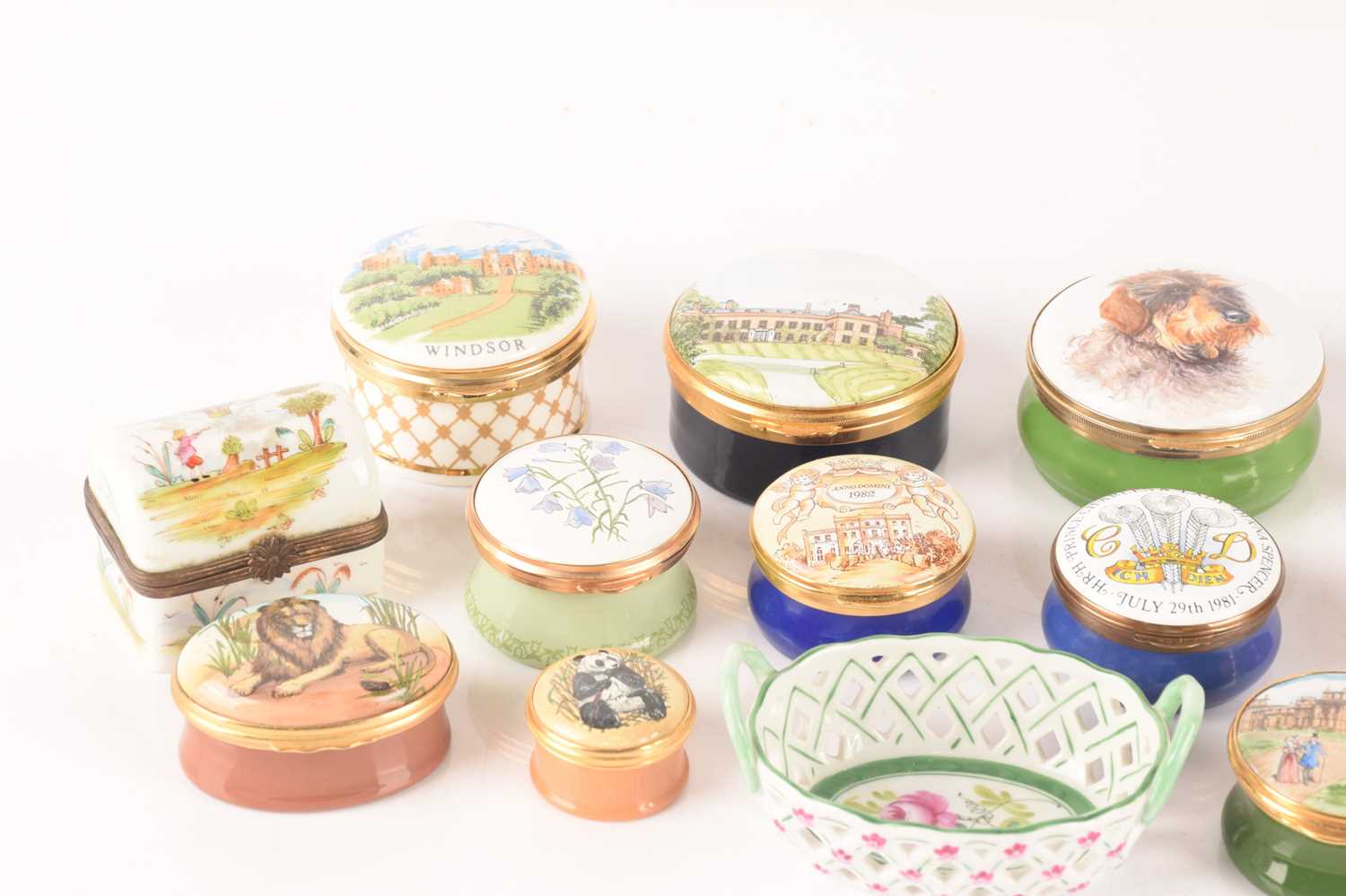 A collection of enamel trinket boxes from a variety of makers including Limoges, Halycon Days, Crumm - Image 2 of 10