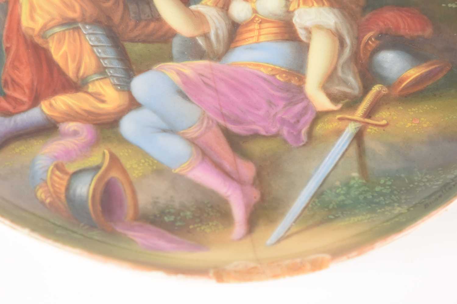 A pair of Royal Vienna-style porcelain cabinet plates, one depicting Tancredi and Clorinda and the o - Image 11 of 15